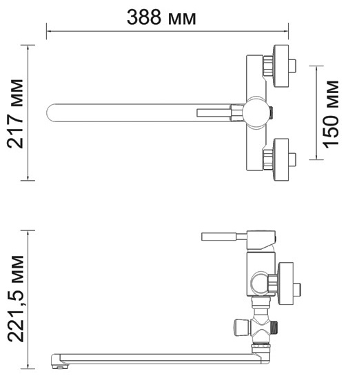 Смеситель WasserKRAFT MAIN 4102L универсальный  Смеситель WasserKRAFT MAIN 4102L универсальный