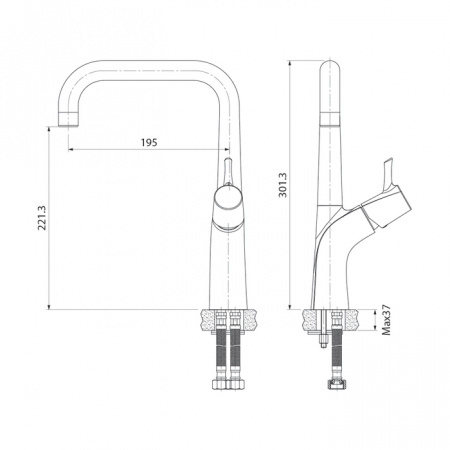Смеситель IDDIS KITCHEN LINE K07SB0Li05 для кухонной мойки 