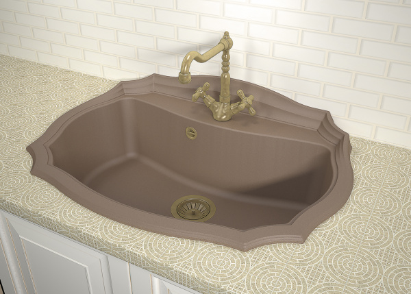 Мойка кухонная керамогранитная Florentina ЭМИЛИЯ 770 20.360.E770.306 77*55 см. капучино