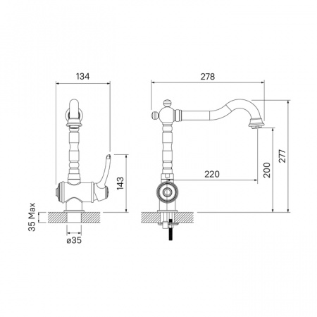 Смеситель IDDIS OLDIE OLDBRL0i05 для кухонной мойки 