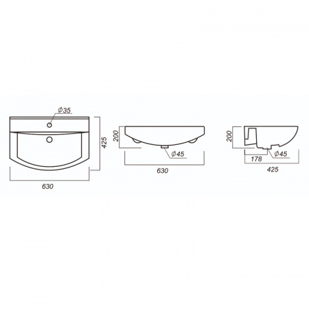 Раковина Sanita luxe BEST BST65SLWB01 65 