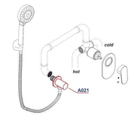 Подключение шланга WasserKRAFT  A021  