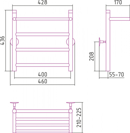 Полотенцесушитель водяной Стилье УНИВЕРСАЛ-54 00654-5040 500х400 