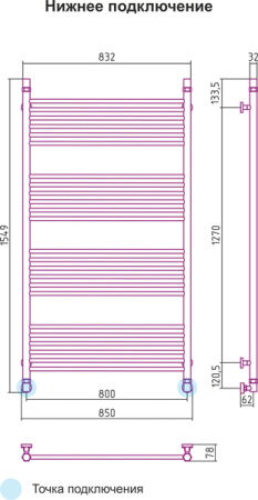 Полотенцесушитель водяной Сунержа БОГЕМА+ 00-0220-1580 1500х800 