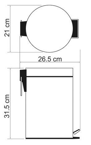 Ведро для мусора WasserKRAFT  K-665   Ведро для мусора WasserKRAFT  K-665