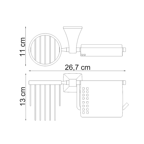 Держатель туалетной бумаги и освежителя воздуха WasserKRAFT WERN K-2559  