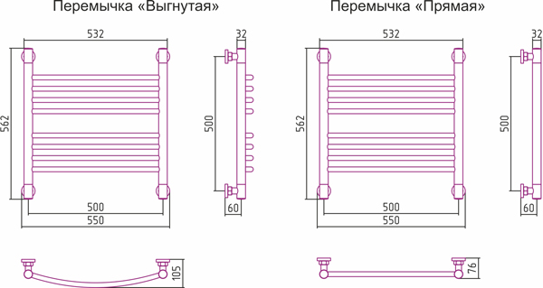 Полотенцесушитель водяной Сунержа БОГЕМА+ 00-0221-5050 500х500 