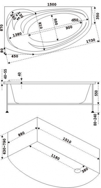 Ванна акриловая BAS ФЭНТАЗИ В 00040   Ванна акриловая BAS ФЭНТАЗИ В 00040