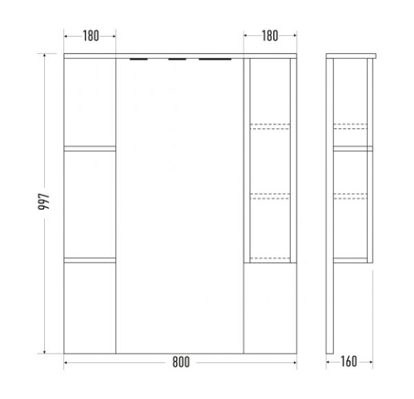 Зеркало Mirsant NEXT  80 см. 