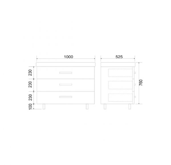 Тумба под раковину навесная Mirsant FUJI  100 см. 