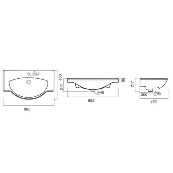 Раковина Sanita luxe CLASSIC CLS90SLWB01 90  Раковина Sanita luxe CLASSIC CLS90SLWB01 90