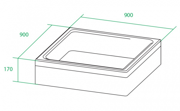 Поддон душевой IDDIS  P19W 90x90 см. акриловый Поддон душевой IDDIS  P19W 90x90 см. акриловый