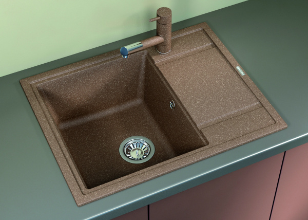 Мойка кухонная керамогранитная Florentina ЛИПСИ 650 20.125.C0600.102 65*51 см. черный