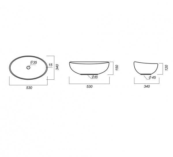 Раковина Sanita luxe RINGO CUT RNGSLWB01C 53  Раковина Sanita luxe RINGO CUT RNGSLWB01C 53