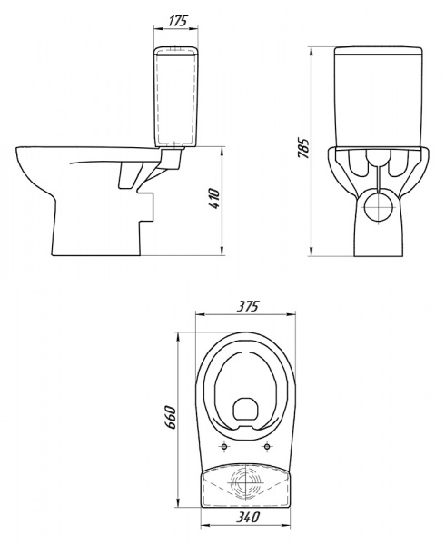 Унитаз-компакт Cersanit NATURE S-KO-NTR011-3/5-COn-DL-w безободковый 