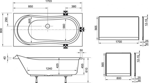 Ванна акриловая Ravak FRESIA CC01000000  