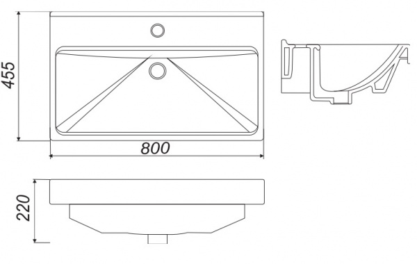 Раковина Sanita luxe FEST FST80SLWB01 80  Раковина Sanita luxe FEST FST80SLWB01 80
