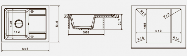 Мойка кухонная керамогранитная Florentina ЛИПСИ 660 20.155.C0660.104 66*51 см. бежевый