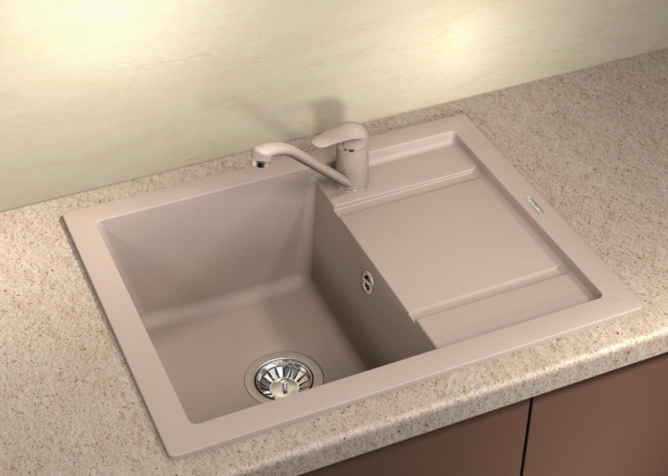 Мойка кухонная керамогранитная Florentina ЛИПСИ 660 20.155.C0660.305 66*51 см. грей