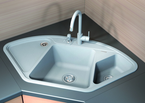 Мойка кухонная керамогранитная Florentina КАПРИ 20.185.J1060.305 100,6*57,5 см. грей
